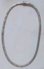 835 Silver Flat Design Necklace 15 3/4". R5M