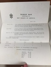 1967 Camp Innabah signup letter BSA Paperwork