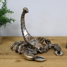 Steampunk Scorpion Ornament Metal Effect Statue Mechanical Resin Figurine Home
