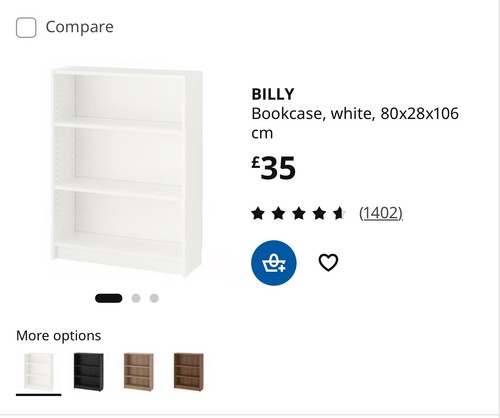 Ikea three shelf - ikea, bookcase