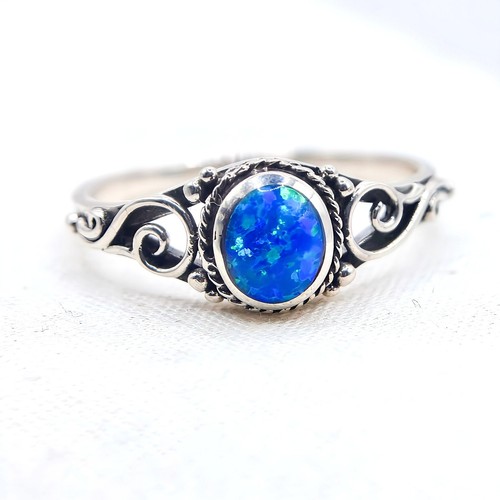 Blue green opal 925 sterling - blue,