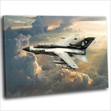 RAF Tornado Sunset Canvas Wall Art Print Framed Military Plane Picture