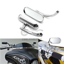 Motorcycle Oval Rearview Side Mirrors Chrome Style For Harley Davidson