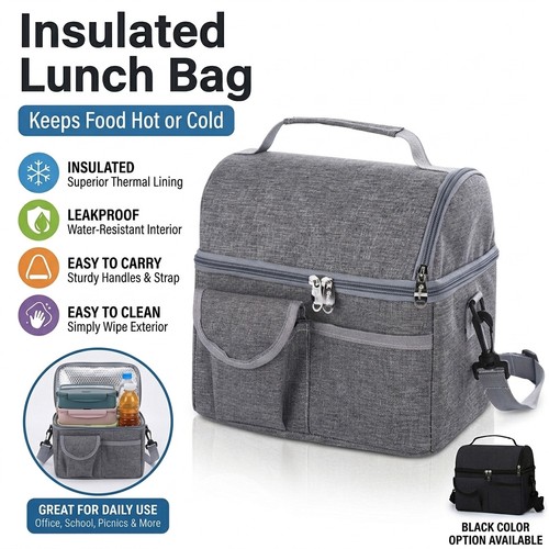 Large insulated lunch bag - large,