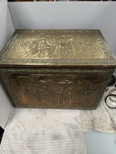 Vintage Embossed Brass Log