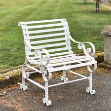 Cream Outdoor Traditional Metal Garden Patio Park Bench and Table Furniture