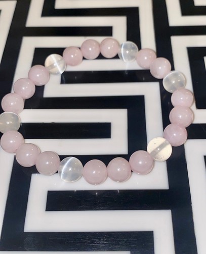 Selenite and rose quartz - and,