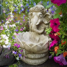 Stone Cast Ganesh Bird Feeder