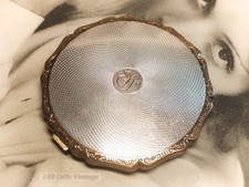 Stratton silver gold art deco princess Vintage Powder Compact: Makeup Mirror-1g
