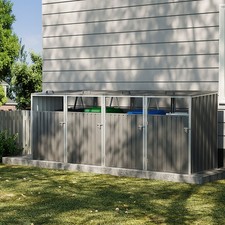 Wood Grain Four Wheelie Bin
