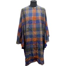 Avoca Collection Pure Wool Plaid Cape Coat Multicoloured Size M