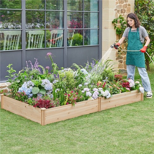 Wooden raised garden bed kit - raised,