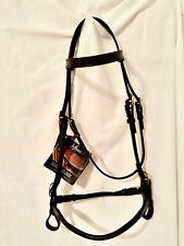 JEFFRIES ENGLISH LEATHER STALLION SHOW BRIDLE COB HAVANA BRASS BUCKLES