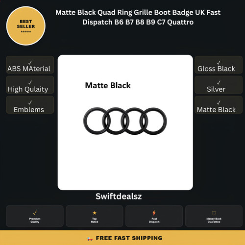 Matte black quad ring grille - matte,