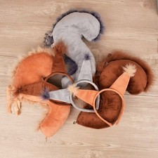 2pcs Squirrel Ear Headband & Tail Cosplay Children s Day Costume Supplies