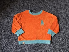Alba Baby Scandi Organic Velour  Jumper Sweatshirt Orange Blue 98 2 3 Years