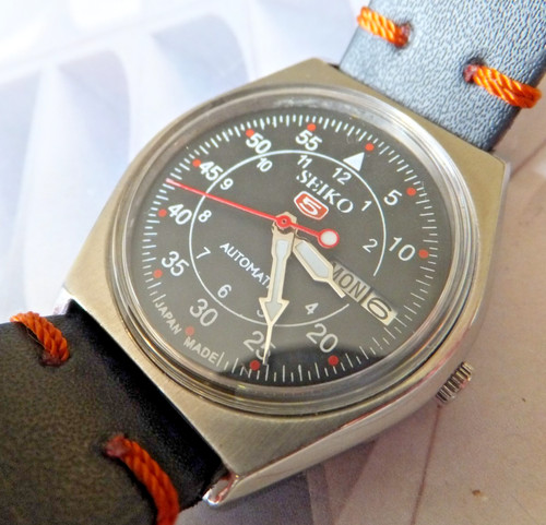 Seiko black fleiger dial 36mm - seiko,