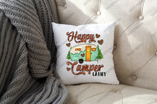 Camper Van Personalised Cushion Cover, Holiday, Gift for her, Gift for him