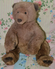Vtg RARE Manhattan Toy Company Brown Bear Approx 13" Seated