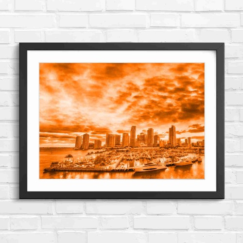 Vibrant miami skyline with - vibrant,