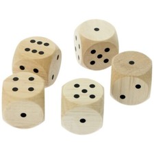 Set of 5 Large Wooden Dice