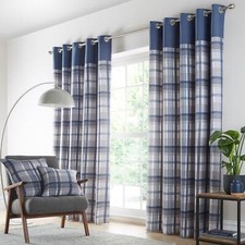 Lined Curtains Tartan Check