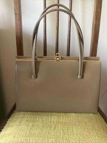 Stunning 1960s taupe handbag - ,