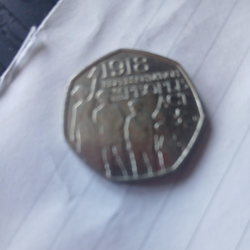 1918 50p coin - uk,