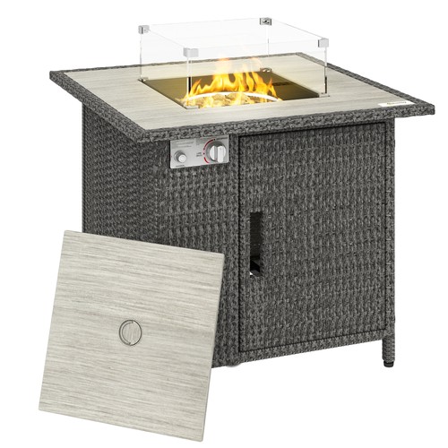 Outsunny rattan gas fire pit - outsunny,
