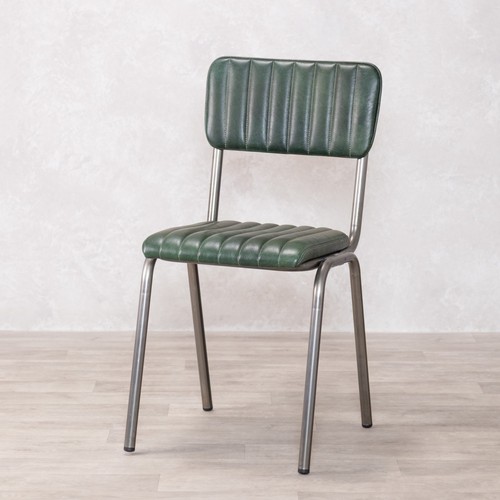 Pine green real leather dining - real,