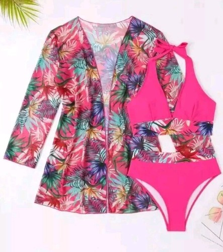 Halter floral print swimsuit - floral,