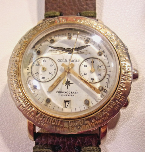 Poljot windup chronograph gold - poljot, chronograph-gold