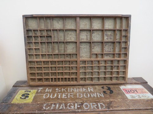 Vintage wooden printers tray - vintage,