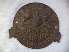 Heavy Antique Brass Plaque From A Milner's Safe MILNER'S Liverpool  PATENT