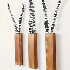 Wooden wall hanging vase