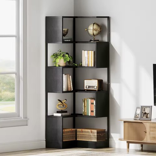 Tier black corner - black, bookcase
