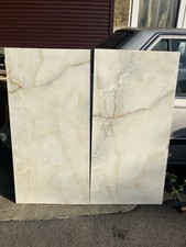 Onxy Beige Porcelain Tiles 600x1200 Wall And Floor Glossy Veined Large Format