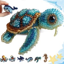 Octopus bead embroidery kit - octopus, kit,3d