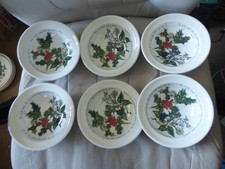 Set of 6 Portmeirion Holly and Ivy desert bowls