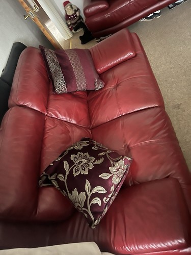 Dfs red leather sofa - dfs,