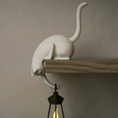 Cute cat shelf sitter figurine - shelf,