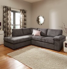 Corner Sofa L-shaped 5 Seater Couch Right / Left hand, Amalfi XL Jumbo Cord Set
