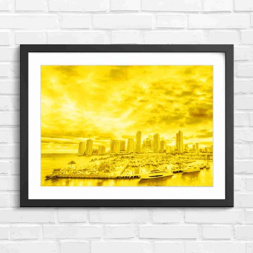 Vibrant miami skyline - vibrant, with