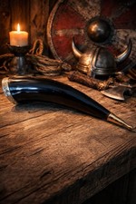 Viking drinking horn with - drinking,