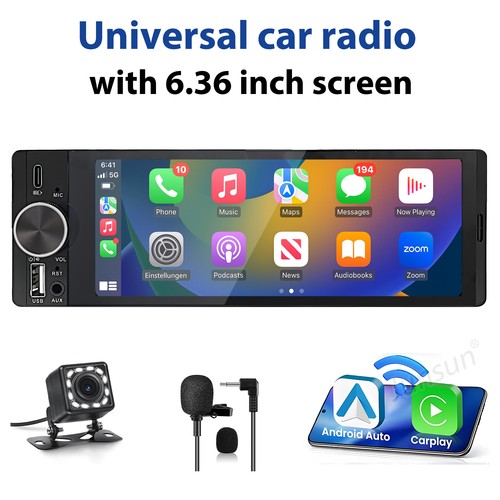 Single din car stereo wireless - single,