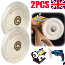 2Pcs 80 Layer 6 inch Polishing Mop Buffing Wheel For Drill Bench Grinder Cotton