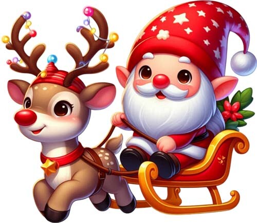 Christmas santa reindeer - christmas,