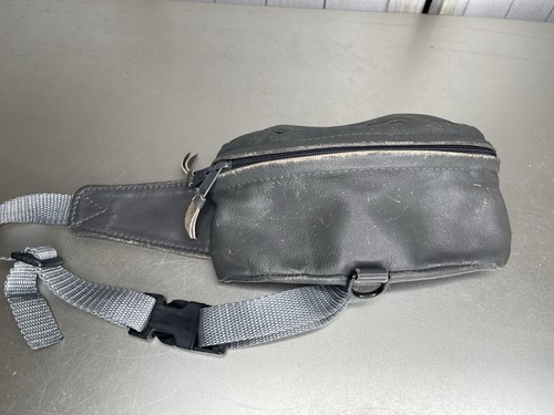 Vtg 90s unisex gray leather - vtg,