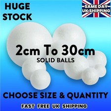  Solid Polystyrene Balls Craft Floral Cake Sweet Tree 20mm - 400mm Huge UK Stock