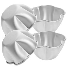  4 Pcs Mini Tartlet Tins Cupcake Moulds Muffin Flower Shaped Baking Pan